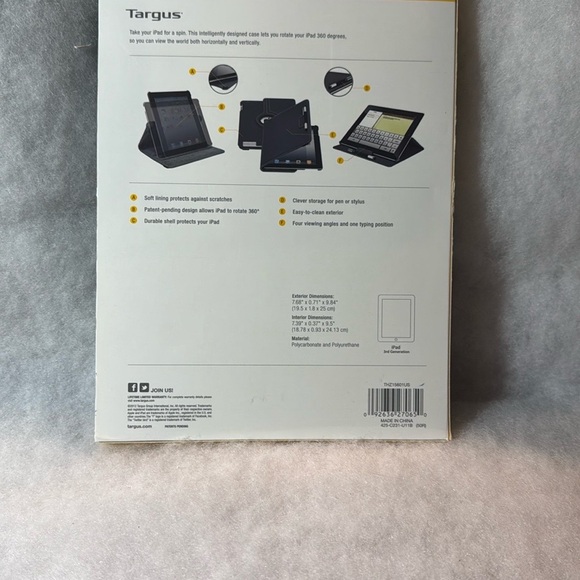 Targus Cream and Black Tablet Case with Minimalist Design - Picture 2 of 4